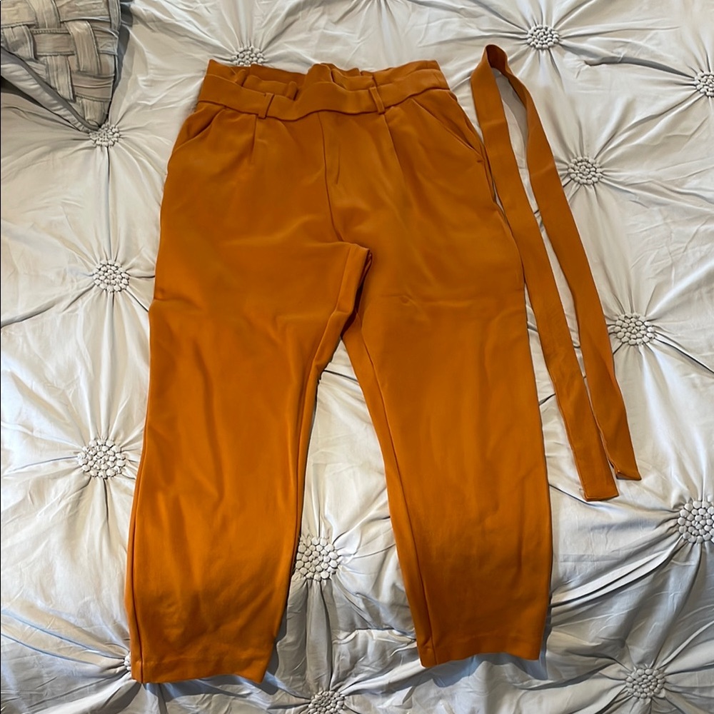 Elegant Orange Cropped Pants